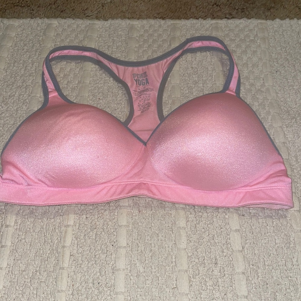 PINK glittery sports bra